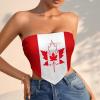 Linkasi Canadian Flag Women's Sexy Open Back Thong Bikini Tie Sides Bottom Triangle Bikini Swimsuit view 2