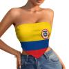 Linkasi Colombian Flag Women's Sexy Open Back Thong Bikini Tie Sides Bottom Triangle Bikini Swimsuit view 1