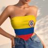 Linkasi Colombian Flag Women's Sexy Open Back Thong Bikini Tie Sides Bottom Triangle Bikini Swimsuit view 2