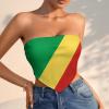 Linkasi Congo Flag Women's Sexy Open Back Thong Bikini Tie Sides Bottom Triangle Bikini Swimsuit view 2