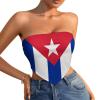 Linkasi Cuban Flag Women's Sexy Open Back Thong Bikini Tie Sides Bottom Triangle Bikini Swimsuit view 1