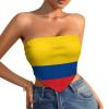 Linkasi Colombian Flag Women's Sexy Open Back Thong Bikini Tie Sides Bottom Triangle Bikini Swimsuit view 1