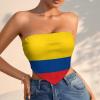 Linkasi Colombian Flag Women's Sexy Open Back Thong Bikini Tie Sides Bottom Triangle Bikini Swimsuit view 2