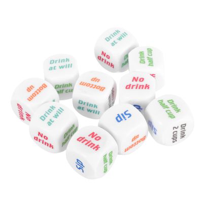 TEHAUX 10pcs Drinking Game Dice for Adults Fun Props for Bachelorette Party Games Unique Sided Design Drink for Bars Ktv Family Gatherings