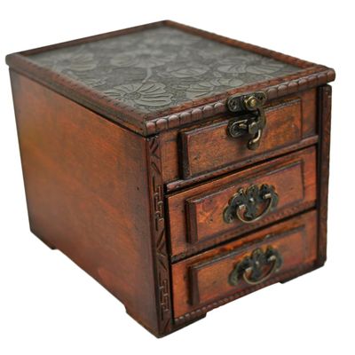 ARTIBETTER Antique Jewelry Box Woman Necklace Jewelry Organizer Trays for Drawers Decorative Storage Boxes Earring Storage Case Ring Necklace Wood
