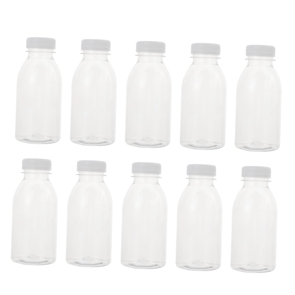 BESPORTBLE 10pcs Reusable Transparent Juice and Storage Bottles Food-grade Drink Containers for Jam and More for Refrigeration and Easy Storage