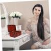 FONDOTIN Sturdy Vintage Jewelry Storage Box Lockable Treasure Chest Desktop Organizing Basket view 2