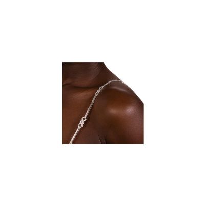 1Pair Luxury Rhinestone Adjustable Bra Shoulder Straps Crystal Underwear Chain Rhinestone Lingerie Strap Shoulder Bridal Wedding Dress Bra Shoulder Chain for Women Dress Accessories Jewelry (Infinity Symbol-silver)