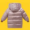 Ikevan Kids Girls Long Thicken Jacket Girls Boys Outerwear Snow Jacket Laminated Bubble Kids Coat with Hoodie (Pink, 3-4 Years) view 3