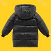 Ikevan Kids Girls Long Thicken Jacket Girls Boys Outerwear Snow Jacket Laminated Bubble Kids Coat with (Black, 3-4 Years) view 3