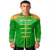 Moggemol Men's Halloween SGT Sergeant Pepper Costume Budget Jacket Cosplay Rock Band 60s Hippy Satin Coat Green X-Large view 1