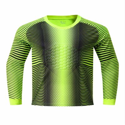 dPois Kids Boys Soccer Jersey Goalkeeper Shirts with Padded Protective Football Goalie Tops Training Tee Undershirt Fluorescent Green 13-14 Years