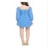 B Darlin Womens Blue Belted Zippered Lined Floral 3/4 Sleeve Sweetheart Neckline Short Fit + Flare Dress 11 view 2