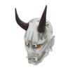 Charmgle Japanese Prajna Mask Resin Masquerade Mask for Men Horror Oni Ghost Masks Cosplay Costume Halloween Mask Greyish White view 2