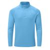 BASUDAM Men's Workout Shirts Quick Dry UPF 50+ Sun Protection Long Sleeve Quarter Zip Pullover Athletic T-Shirts Medium Blue S view 1