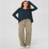 ODODOS Long Sleeve Tee for Women with Thumb Hole Athletic Gym Workout Crop Tops Yoga Shirts, Deep Teal, Small view 3