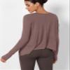 ODODOS Long Sleeve Tee for Women with Thumb Hole Athletic Gym Workout Crop Tops Yoga Shirts, Dusty Rose, Medium view 2
