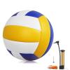 Magicorange Volleyball, 1 Pack Official Size 5 Soft Touch Recreational Volleyballs- PU Leather Indoor Outdoor Volleyballs for Beach Play, Game,Gym,Training -Includes Ball Pump (Blue Yellow) view 1