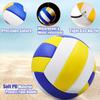 Magicorange Volleyball, 1 Pack Official Size 5 Soft Touch Recreational Volleyballs- PU Leather Indoor Outdoor Volleyballs for Beach Play, Game,Gym,Training -Includes Ball Pump (Blue Yellow) view 3