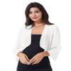 Xnihocha Womens Shrug Soft Chiffon Open Front Sheer 3/4 Sleeve Cropped Bolero Cardigan for Evening Dress Ivory Medium view 1