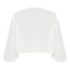 Xnihocha Womens Shrug Soft Chiffon Open Front Sheer 3/4 Sleeve Cropped Bolero Cardigan for Evening Dress Ivory Medium view 4