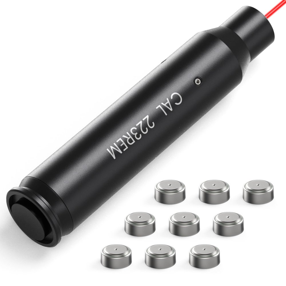 Feyachi Bore Sighting Laser 223 5.56mm/9mm Switch Red Dot Laser Boresighter with Tail