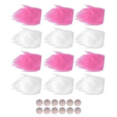 DIY Gnome Beard Set, 12pcs Dwarf Beard Craft Materials & 12 Wooden Balls, Quick Drying and Reusable for Holiday Decor