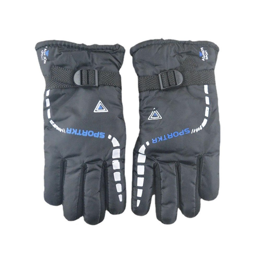 Men's Winter Warmth, Outdoor Skiing, Skating, Windproof, Cold, Thickened, Fleece Cycling, Motorcycle Cotton Gloves