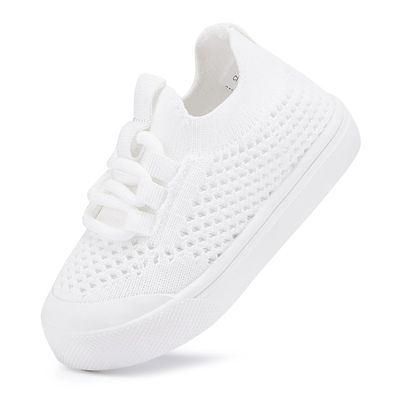 BMCiTYBM Baby Shoes Boys Girls Barefoot First Walking Shoes Breathable Mesh Walker Sneakers Tennis Outdoor Indoor Slip On 18-24 Months Toddler White Size 6 Toddler