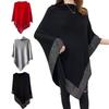 BednL Shiny Women's Wool Shawl,Irregular Poncho,Womens Elegant Knitted Shawl Poncho,Bat Sleeve Warm Knitted Capes for Women (black,XXL) view 1