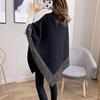 BednL Shiny Women's Wool Shawl,Irregular Poncho,Womens Elegant Knitted Shawl Poncho,Bat Sleeve Warm Knitted Capes for Women (black,XXL) view 4