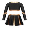 JEATHA Girls Cheerleading Outfits Halloween Dance Costume Long Sleeve Cheers Crop Top with Pleated Skirt Set Black A 16 Years view 2