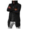 Mens Sweaters, Long Cardigan Casual Open Front Knit Sweater with Hood Men Sweaters for Fashion Cotton Shawl Collar Sweater Cardigan Dark Grey Black Cardigan Casual Sweater (4XL, Black) view 1