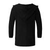 Mens Sweaters, Long Cardigan Casual Open Front Knit Sweater with Hood Men Sweaters for Fashion Cotton Shawl Collar Sweater Cardigan Dark Grey Black Cardigan Casual Sweater (4XL, Black) view 4