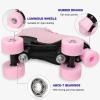Wiwiy Roller Skates for Women Men, Leather High Top Double-Row Skates Pink, for Beginner Indoor Outdoor Roller Skates(Women's 6 / Men's 5) view 4