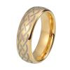 8 mm Tungsten Wedding Band Ring for Men Women Gold Plated Domed Engraved Comfort Fit view 1