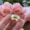 8 mm Tungsten Wedding Band Ring for Men Women Gold Plated Domed Engraved Comfort Fit view 2