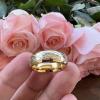 8 mm Tungsten Wedding Band Ring for Men Women Gold Plated Domed Engraved Comfort Fit view 3