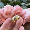 8 mm Tungsten Wedding Band Ring for Men Women Gold Plated Domed Engraved Comfort Fit view 4