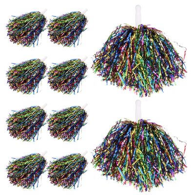 BESPORTBLE 10pcs Reusable Cheerleader Pom Poms Cheering Props for Sports Events Lightweight Gymnastics Pompoms Smooth Handles for College and Dance Competitions