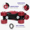 Wiwiy Roller Skates for Women Men,with Leather High Top Four Shiny Wheel Roller Skates Wine Red, for Beginner Indoor Outdoor(Women's 8.5 / Men's 7.5) view 4