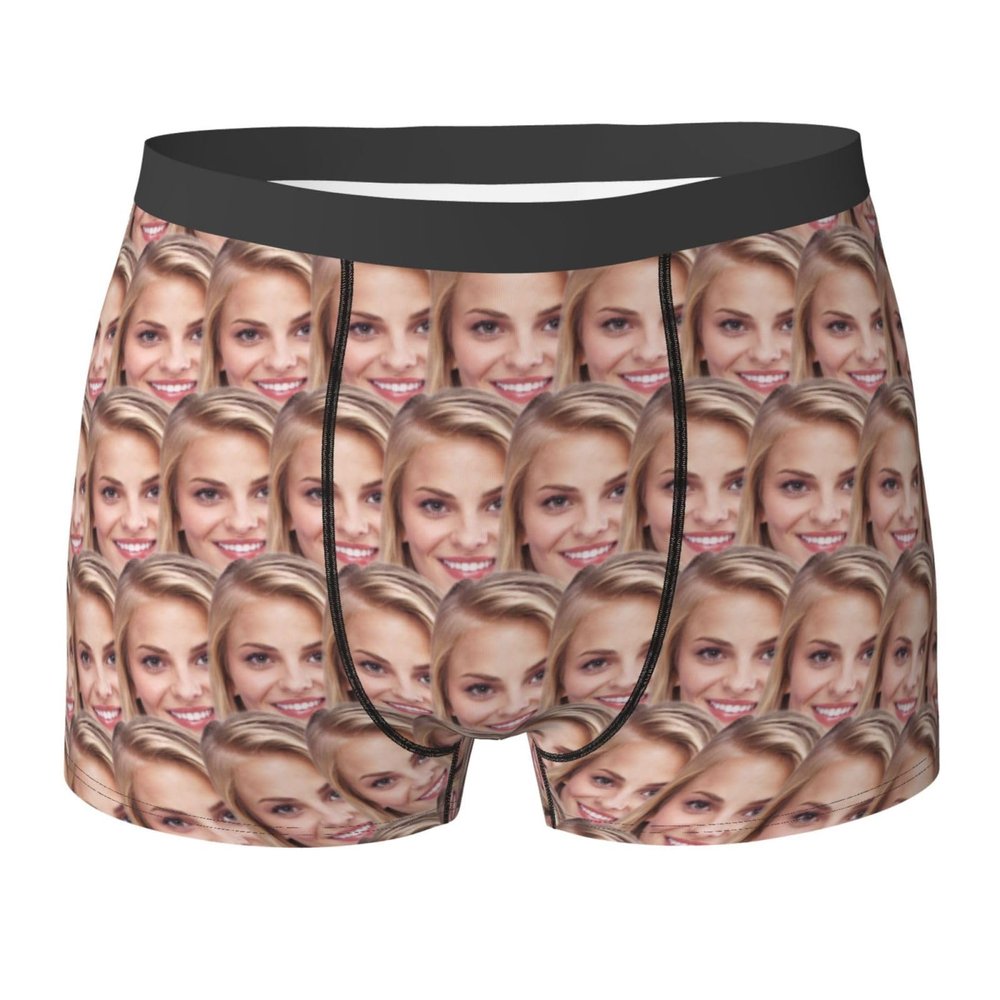 Custom Personalized Boxers for Men - Funny Picture Face Boxers for Boyfriend, Father, Husband - Birthday, Valentine's Day Gift for Him, Small