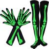 AHCOR Halloween Skull Glove Skeleton Stockings Prom Prop Glow Ghost Bone Socks Prom Party Prom Costume view 1