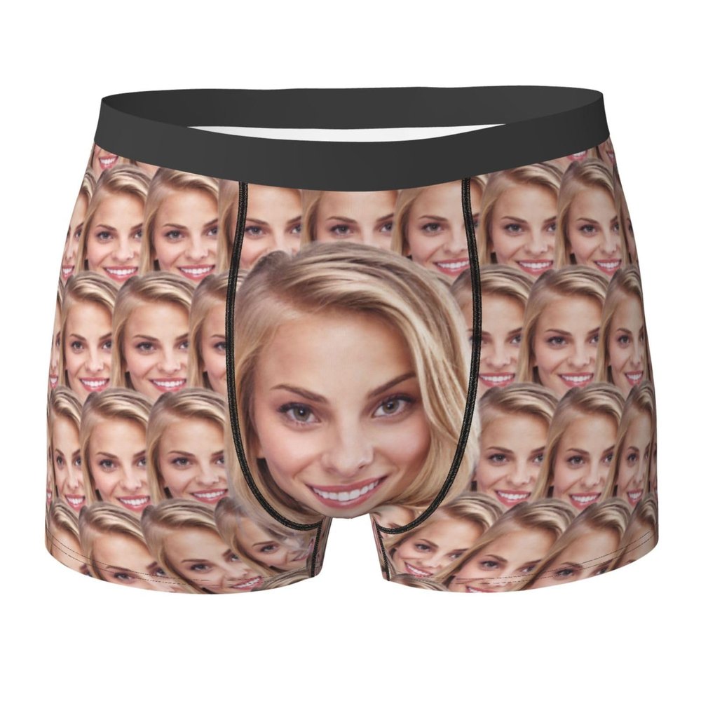 Custom Personalized Boxers for Men - Funny Picture Face Boxers for Boyfriend, Father, Husband - Birthday Valentine's Day Gift for Him, Small