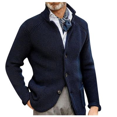 Cardigan Men, Casual Long Sleeve Shawl Collar Buttons Down Cable Knit Cardigan Sweater Mens Vest Cardigans for Cotton Cardigan Sweaters Scoop Neck Black Cardigan Sweaters (3XL, Navy)