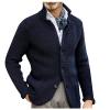 Cardigan Men, Casual Long Sleeve Shawl Collar Buttons Down Cable Knit Cardigan Sweater Mens Vest Cardigans for Cotton Cardigan Sweaters Scoop Neck Black Cardigan Sweaters (3XL, Navy) view 1