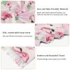 VIGTRO Summer Flamingo Watercolor Women Wrap Pashmina Shawl, Cute Pink Floral Winter Warm Long Scarf with Tassels for Evening Dress & Wedding view 3