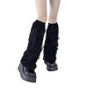 PURFUN Gothic Ripped Long Boot Cuffs Cover Women Girls Punk Goth Halloween Cosplay Party Club Leg Warmers Loose High Socks Japanese Calf Sleeves Covers Leggings Ankle Heap Sock Costume Accessory view 2