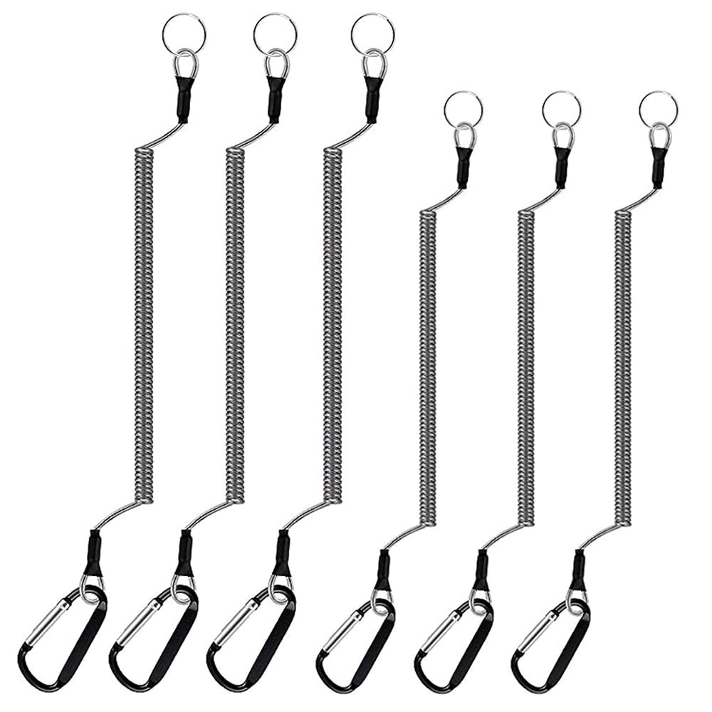SENRISE Heavy Duty Fishing Lanyards Fishing Pole Tether Board Fishing Accessories, Anti-Lost Rope for Fishing Tools/Rods/Paddles (Black)