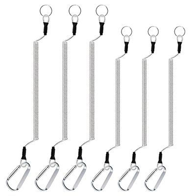 SENRISE Heavy Duty Fishing Lanyards Fishing Pole Tether Board Fishing Accessories, Anti-Lost Rope for Fishing Tools/Rods/Paddles (Silver)